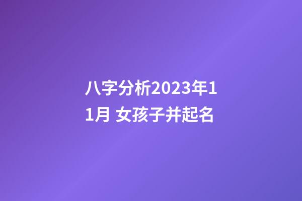 八字分析2023年11月 女孩子并起名